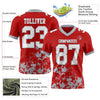 Custom Football Jersey – Graphic Splash Pattern Red White Gray Short Sleeve – product details