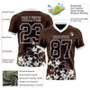 Custom Football Jersey – Graphic Splash Pattern Brown White Short Sleeve – product details