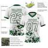 Custom Football Jersey – Graphic Splash Pattern White Green Short Sleeve – product details