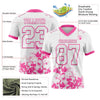 Custom Football Jersey – Graphic Splash Pattern White Pink Short Sleeve – product details