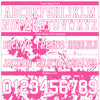 Custom Football Jersey – Graphic Splash Pattern White Pink Short Sleeve – personalization font options