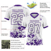 Custom Football Jersey – Graphic Splash Pattern White Purple Short Sleeve – product details