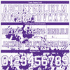 Custom Football Jersey – Graphic Splash Pattern White Purple Short Sleeve – personalization font options