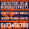 Custom Football Jersey – Graphic Splash Pattern Navy White Orange Short Sleeve – personalization font options