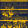 Custom Football Jersey – Graphic Splash Pattern Navy Gold Short Sleeve – personalization font options