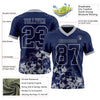 Custom Football Jersey – Graphic Splash Pattern Navy Gray Short Sleeve – product details