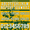 Custom Football Jersey – Graphic Splash Pattern Gold White Green Short Sleeve – personalization font options