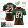 Custom Football Jersey – Graphic Splash Pattern Green White Red Short Sleeve – product details