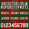Custom Football Jersey – Graphic Splash Pattern Green White Red Short Sleeve – personalization font options