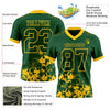 Custom Football Jersey – Graphic Splash Pattern Green Yellow Short Sleeve – product details