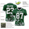Custom Football Jersey – Graphic Splash Pattern Green White Gray Short Sleeve – product details
