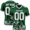 Custom Football Jersey – Graphic Splash Pattern Green White Gray Short Sleeve – front and back view
