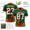 Custom Football Jersey – Graphic Splash Pattern Green White Orange Short Sleeve – product details