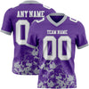 Custom Football Jersey – Graphic Splash Pattern Purple White Gray Short Sleeve – front and back view