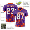 Custom Football Jersey – Graphic Splash Pattern Purple White Orange Short Sleeve – product details
