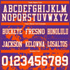 Custom Football Jersey – Graphic Splash Pattern Purple White Orange Short Sleeve – personalization font options