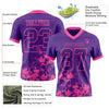 Custom Football Jersey – Graphic Splash Pattern Purple Pink Short Sleeve – product details