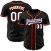 Custom Piped Baseball Jersey – Personalized Black Orange White Sports Uniform – product image 1