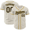 Custom Piped Pinstripe Baseball Jersey – Personalized Cream Gold Black Sports Uniform – product image 1