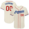 Custom Pinstripe Baseball Jersey – Personalized Cream Red Royal Blue Sports Uniform – product image 1