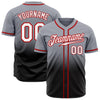 Custom Fade Baseball Jersey – Personalized Gray Black Red Sports Uniform – product image 1