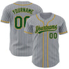 Custom Pinstripe Baseball Jersey – Personalized Gray Green Gold Sports Uniform – product image 1