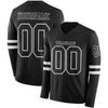 Custom Hockey Jersey – Triple Stripes Black White Long Sleeve – front and back view