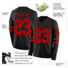 Custom Hockey Jersey – Triple Stripes Black Red Long Sleeve – product details