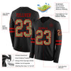 Custom Hockey Jersey – Triple Stripes Black Camo Red Long Sleeve – product details