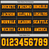 Custom Hockey Jersey – Triple Stripes Black Yellow Orange Long Sleeve – personalization font options