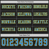 Custom Hockey Jersey – Triple Stripes Black Powder Blue Yellow Long Sleeve – personalization font options