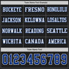 Custom Hockey Jersey – Triple Stripes Black Royal White Long Sleeve – personalization font options