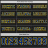 Custom Hockey Jersey – Triple Stripes Black Royal Yellow Long Sleeve – personalization font options