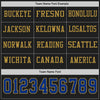 Custom Hockey Jersey – Triple Stripes Black Royal Old Gold Long Sleeve – personalization font options