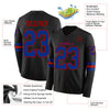 Custom Hockey Jersey – Triple Stripes Black Royal Red Long Sleeve – product details