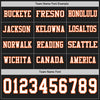 Custom Hockey Jersey – Triple Stripes Black White Orange Long Sleeve – personalization font options