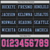 Custom Hockey Jersey – Triple Stripes Black Pink Light Blue Long Sleeve – personalization font options