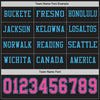 Custom Hockey Jersey – Triple Stripes Black Pink Sky Blue Long Sleeve – personalization font options
