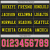 Custom Hockey Jersey – Triple Stripes Black Pink Light Yellow Long Sleeve – personalization font options