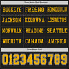 Custom Hockey Jersey – Triple Stripes Black Gold White Long Sleeve – personalization font options