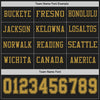 Custom Hockey Jersey – Triple Stripes Black Old Gold Long Sleeve – personalization font options