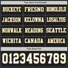 Custom Hockey Jersey – Triple Stripes Black White Old Gold Long Sleeve – personalization font options