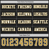 Custom Hockey Jersey – Triple Stripes Black Old Gold White Long Sleeve – personalization font options