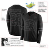 Custom Hockey Jersey – Triple Stripes Black Steel Gray Long Sleeve – product details