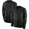 Custom Hockey Jersey – Triple Stripes Black Steel Gray Long Sleeve – front and back view