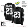 Custom Hockey Jersey – Triple Stripes Black White Gray Long Sleeve – product details