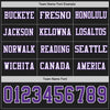 Custom Hockey Jersey – Triple Stripes Black Purple White Long Sleeve – personalization font options