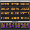 Custom Hockey Jersey – Triple Stripes Black Purple Gold Long Sleeve – personalization font options