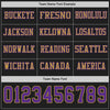 Custom Hockey Jersey – Triple Stripes Black Purple Old Gold Long Sleeve – personalization font options