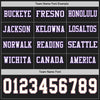Custom Hockey Jersey – Triple Stripes Black White Old Gold Purple Long Sleeve – personalization font options